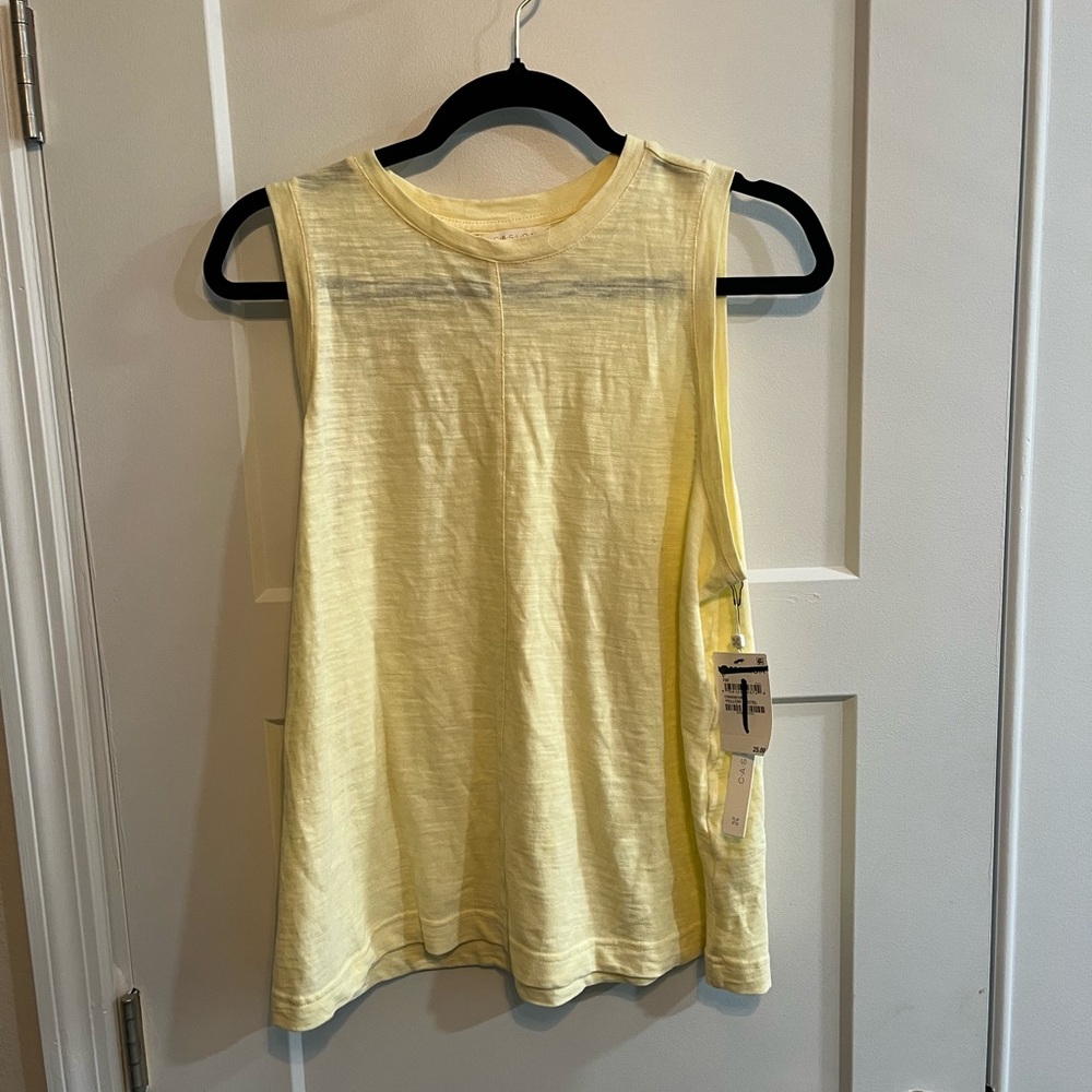 Caslon Light Yellow Muscle Tee
